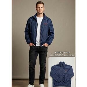 VTG Team USA Olympic Windbreaker XL Navy Blue Boxy 90s Fit 28x24.5 Blockcore